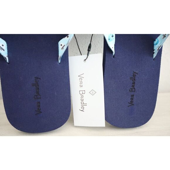Vera Bradley 29359-15419L Sz L 9-10 Antilles Treasure Webbing Strap Flip Flops - Picture 4 of 8